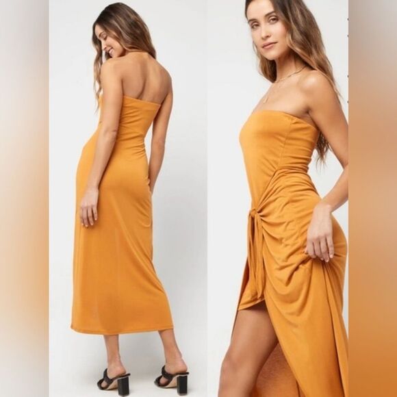 L*Space Lia Strapless Midi Dress Sz SP NEW - Picture 1 of 9